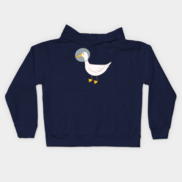 Astronaut Duck on Space Kids Hoodie by Lizzamour